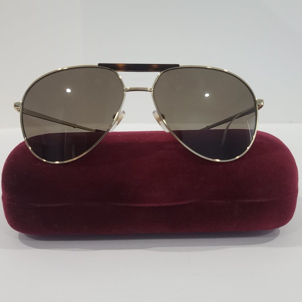NEW ✅ Gucci GG0242S 002 Sunglasses: Complete Set (Case, Cloth, Authenticity) NEW